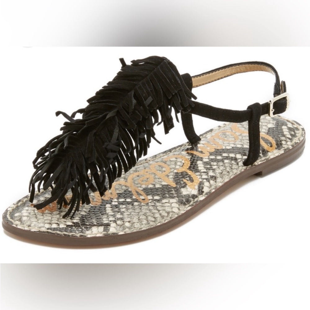 Sam Edelman black fringe sandals
